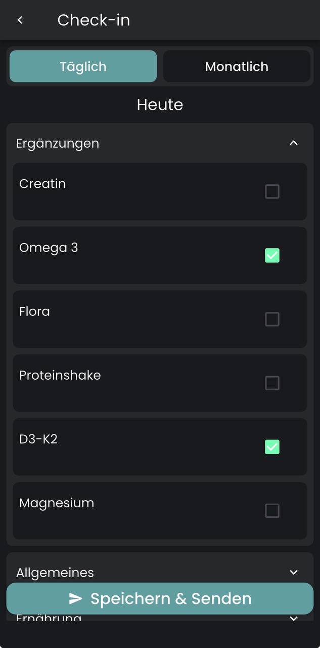 App Screenshot 5 – Supplement-Planung