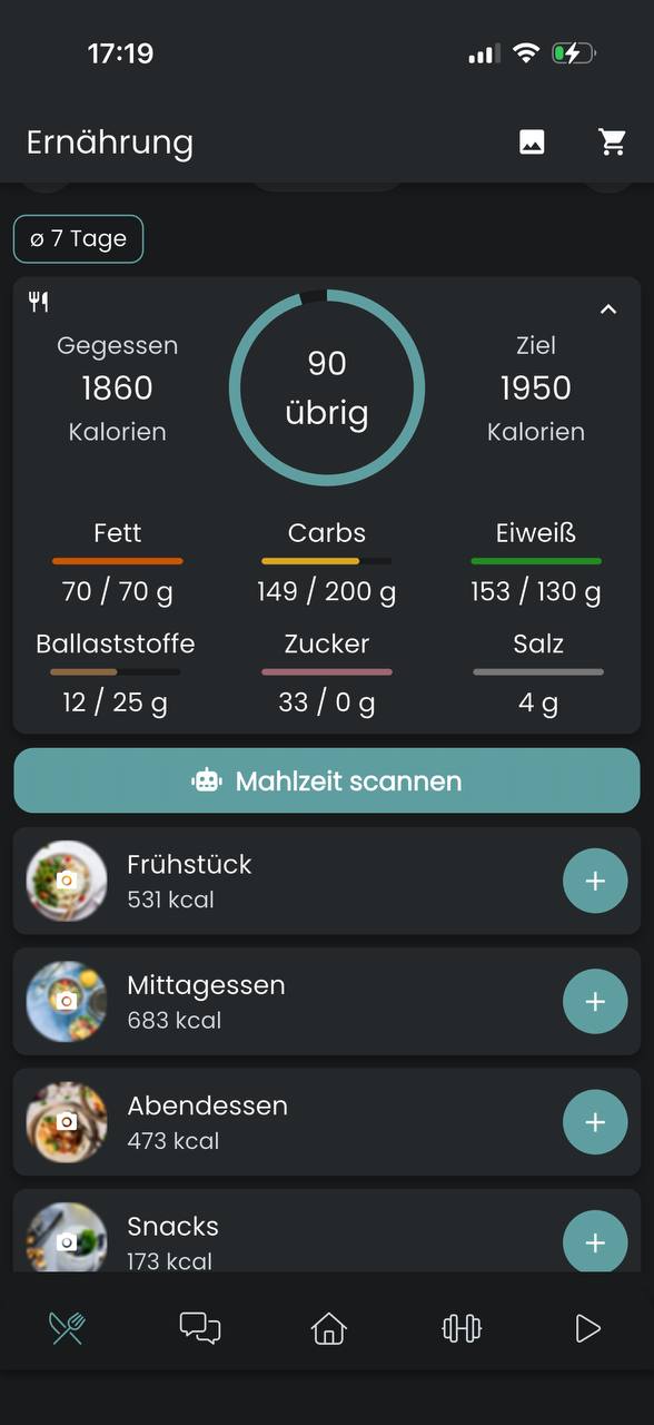 App Screenshot 7 – Ernährung Überblick